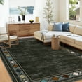 thumbnail image 6 of Tzou Dark Brown 4x6 Elegant Geometric Border Area Rugs, Super Soft Washable Carpet for Living Room Bedroom, Low Pile, 6 of 7