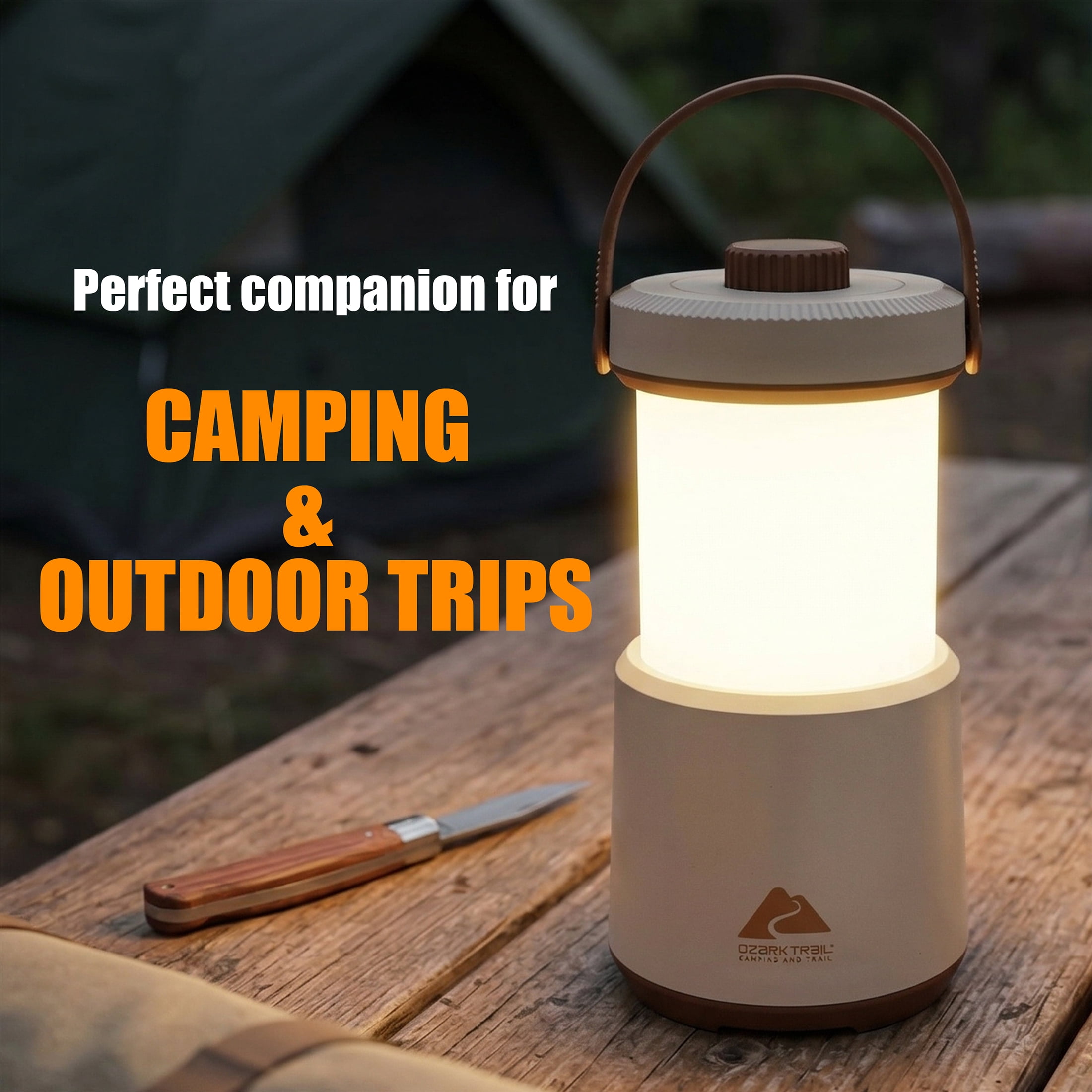 Ozark Trail Rechargeable LED Camping Lanterns, 3-Pack, 300 Lumens