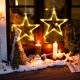 thumbnail image 4 of Luces navideñas con forma de estrella LED, guirnalda de luces para ventanas, funciona con pilas y con ventosas, color blanco cálido, 4 of 6