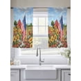 thumbnail image 5 of Independence Day Sheer Curtains 2 Panels Set U. S. Summer Sunflower Pastoral Barn Farmhouse Sheer Window Curtains Light Filtering Rod Pocket Voile Drapes for Bedroom Living Room 52"x45", 5 of 9