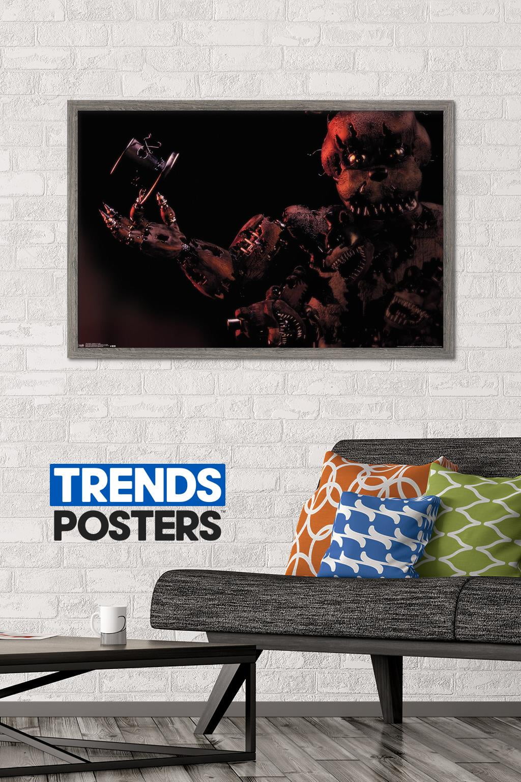 Five Nights at Freddy's - Nightmare Freddy Wall Poster, 22.375" x 34", Framed