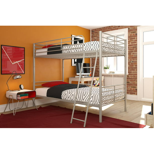 Dhp Convertible Twin Over Metal, Dhp Twin Over Full Metal Bunk Bed Frame Silver
