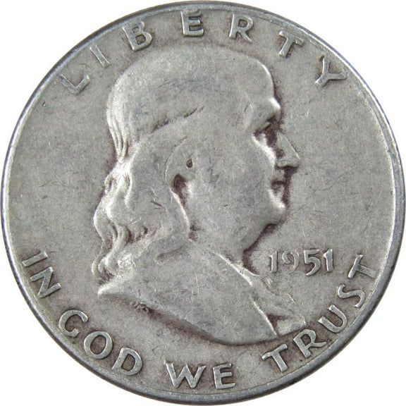 1951 Franklin Half Dollar G Good 90% Silver 50c US Coin Collectible