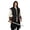 Black, variant on Men's Medieval Hooded Tunic Cloak Renaissance Sleeveless Robes and Belt 2PC Sets for Halloween Cosplay Viking
