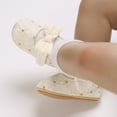 thumbnail image 2 of Xfvqtps Baby Girls Walking Shoes Mary Jane Flower Bowknot Cute Princess Sweet Soft Sole Cloth Infant Shoes Summer New Toddler Sandals Outside Wear Non Slip Breathable Shoes Beige, 2 of 9