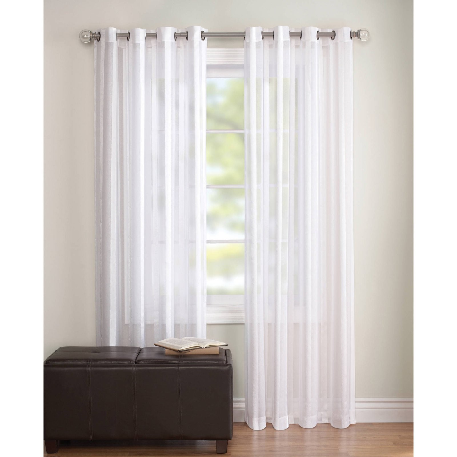 Better Homes and Gardens Toby Textured Stripe Sheer Window Curtain Panel - image 3 of 4