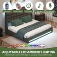 thumbnail image 4 of Uforic King Size Platform Bed Frame, Upholstered Bed Frame with RGB Lights & Built-in Power Hub, Gray, 4 of 6