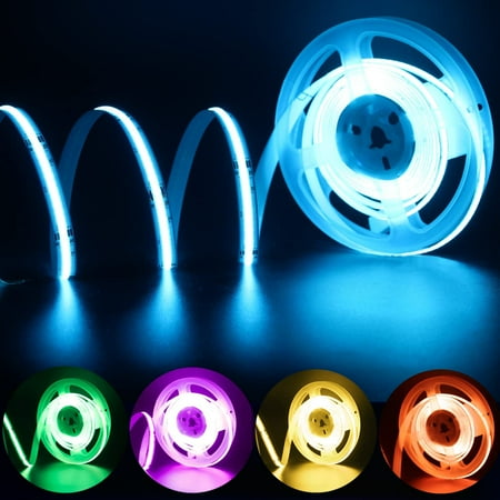 

RGB COB LED Strip Light 9.84ft/3m UL Listed 24V Color Changing Light Strips with 840LEDs/m Multicolor Flexible Tape Lights for TV Room Bedroom Party DIY Decoration(Power Supply Not Included)