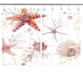 thumbnail image 2 of Beach Kitchen Curtains, Starfish And Seashells Decor Window Drapes Curtains 2 Panels Set Fabric Window Treatment Sets With Hooks, 55X39 Inches, 2 of 7