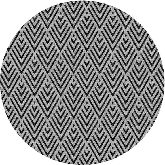 Ahgly Company Machine Washable Indoor Round Transitional Gray Cloud Gray Area Rugs, 3' Round