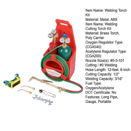 WETS Oxygen Acetylene Torch Kit, with Gas Cylinders and Nozzle, Gas Cutting Torch and Welding Kit for Brazing & Soldering