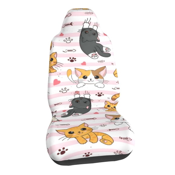 Cute Cat Car Seat Covers Stretch Car Seat Protectors Universal Fit