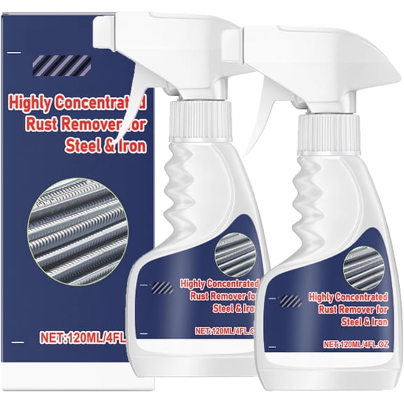 Meigline Rust Remover, Meigline Rust Remover Heavy Duty for Metal, Highly Concentrated Steel Remover, for Tools, Stainless Steel, Automotive Parts (2PC)