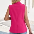 thumbnail image 3 of longantii Women's Summer Blazers Comfy Sleeveless Collared Blazer Vest Slim Fit Work Suit Button Front Outfit with Pockets Pink S, 3 of 5