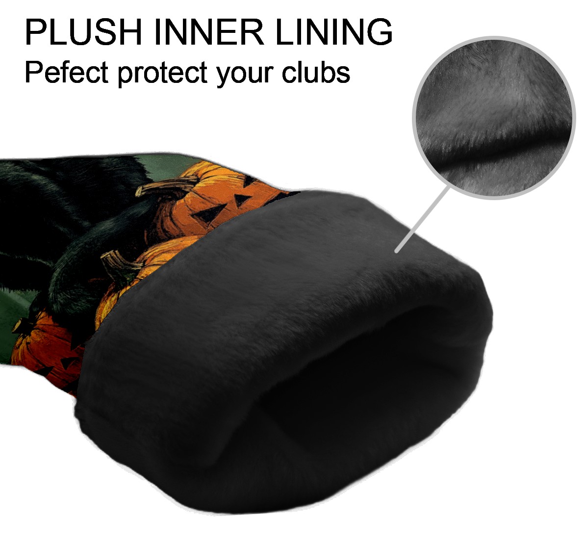 Golf Club Covers PU Leather Waterproof Head Covers for Fairway Woods Hybrids Cat In The Night