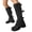 Black, variant on Mepaouo Women's Knee High Combat Boots Lace up Wide Calf Buckle Riding Boot Chunky Low Heel Booties