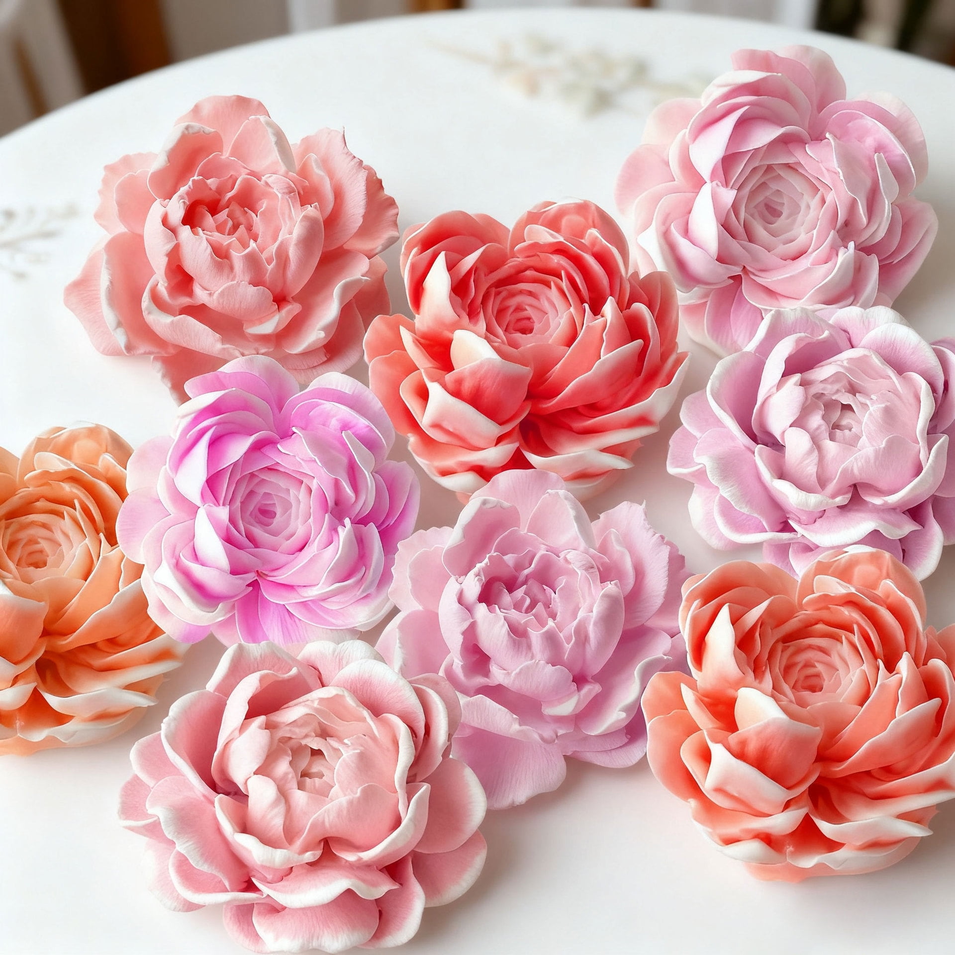 3PCS Peony Silicone Candle Flower Wax Mold Silicone for Candles Resin Making Molds Moldes for Making Mothers Day Gifts for Mom Daughter Home Decoration