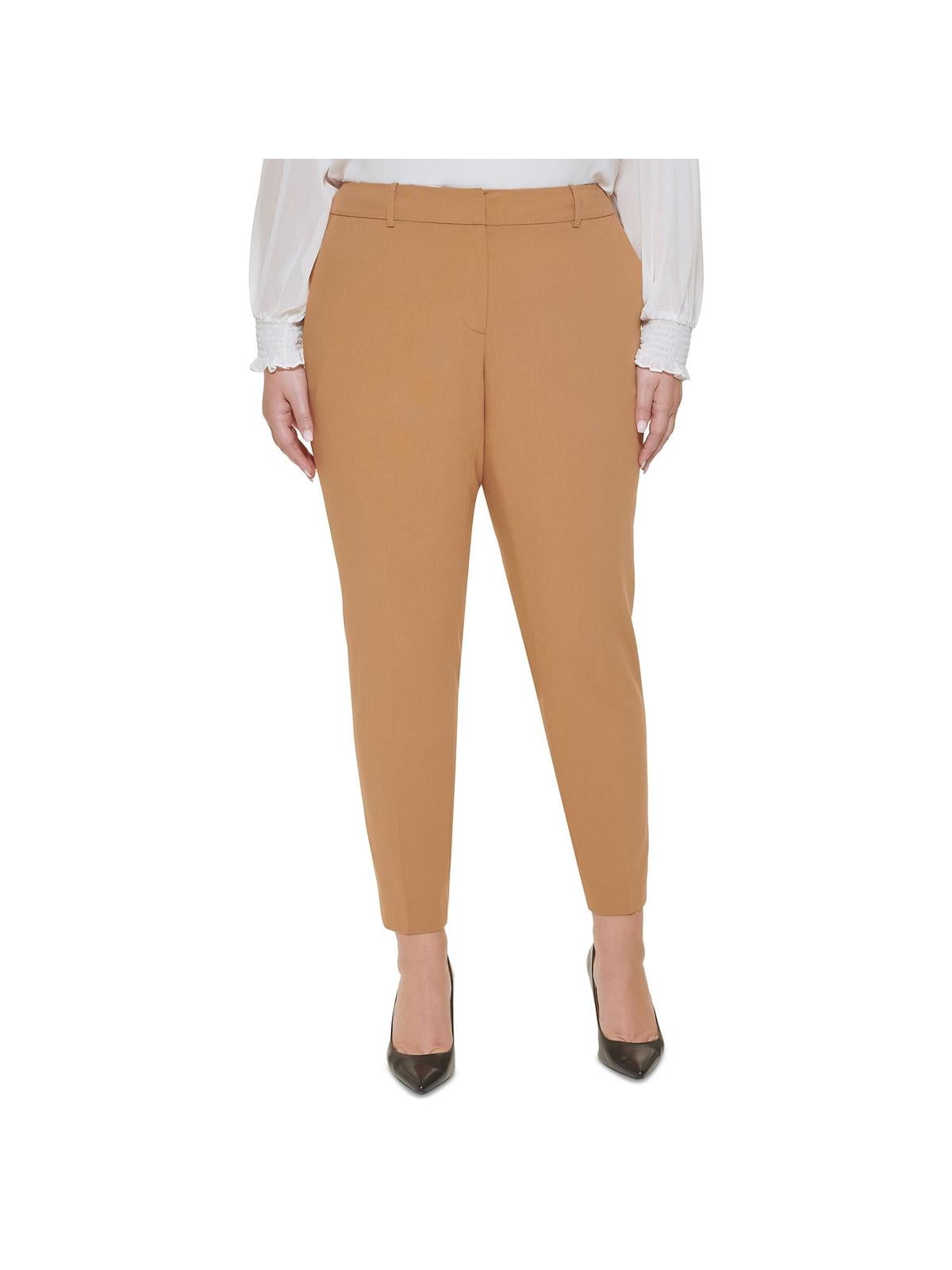 Calvin Klein Womens Plus Office Wear Slim Leg Dress Pants
