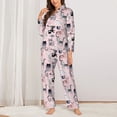 thumbnail image 2 of Fotbe Cat Pattern Long Sleeve Pajama Set for Women,Sleepwear Set,2-piece Loungewear Set,Soft PJs Comfy Nightwear with Pockets -X-Large, 2 of 7
