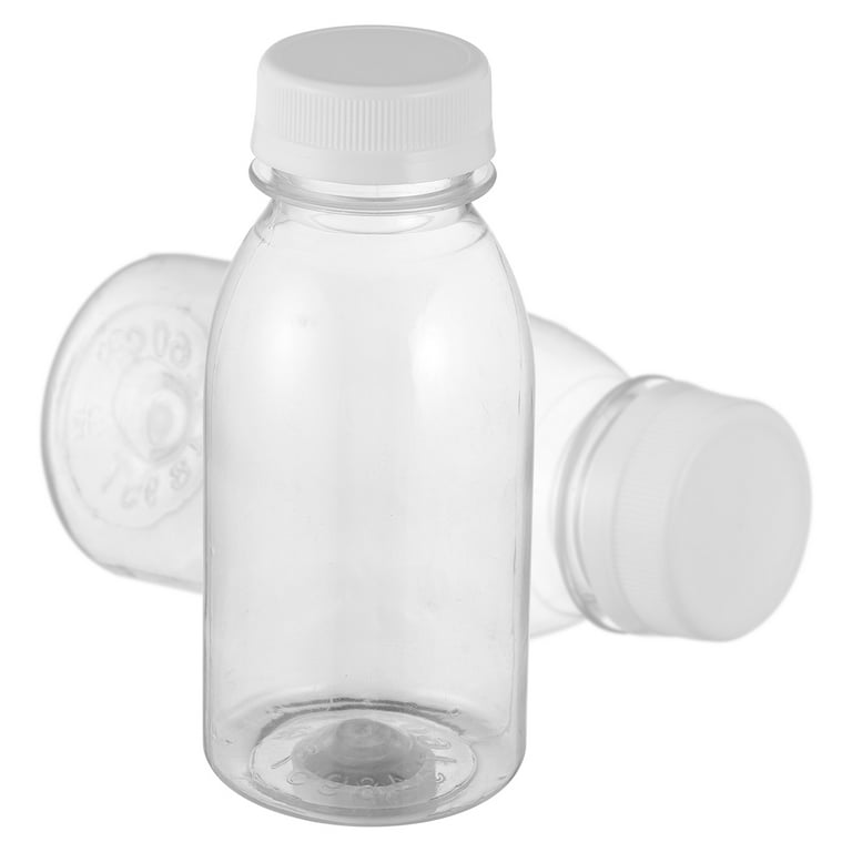 10pcs Transparent Plastic Juice Bottles With Leak-proof Lids