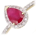 thumbnail image 2 of 18ct Gold Jewelco London Diamond Pear 1/2ct Ruby Pear Raindrop Halo Cluster Ring, 2 of 6