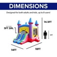 thumbnail image 3 of HeroKiddo 14'x18' Outdoor Jumping Castle, Commercial Grade Bounce House with Dual Slide for Kids and Adults, 3 of 8