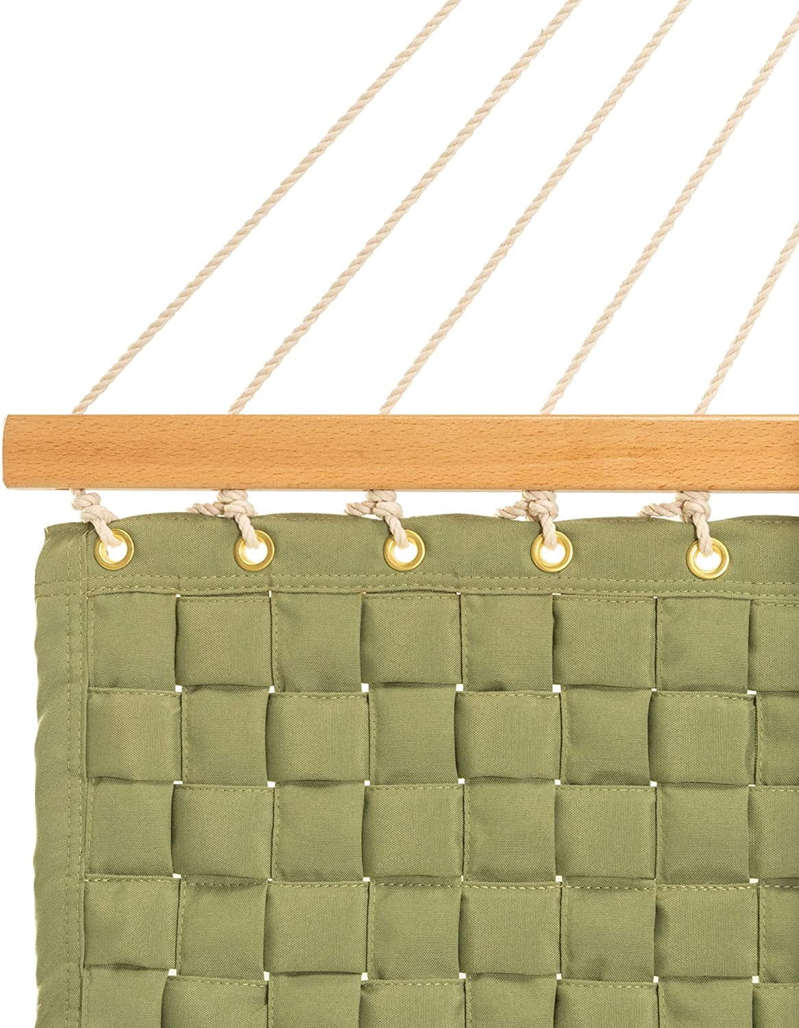 Castaway Living 13 ft. Large Green Soft Weave Hammock with Detachable Pillow, Free Extension Chains, Tree Hooks & Storage Bag