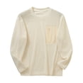 thumbnail image 4 of pstuiky Camisas de invierno de manga larga para hombre, Sudadera con cuello redondo, manga larga, color liso, para hombre, cómoda y cálida para el hogar Tops casuales para hombres l, 4 of 5