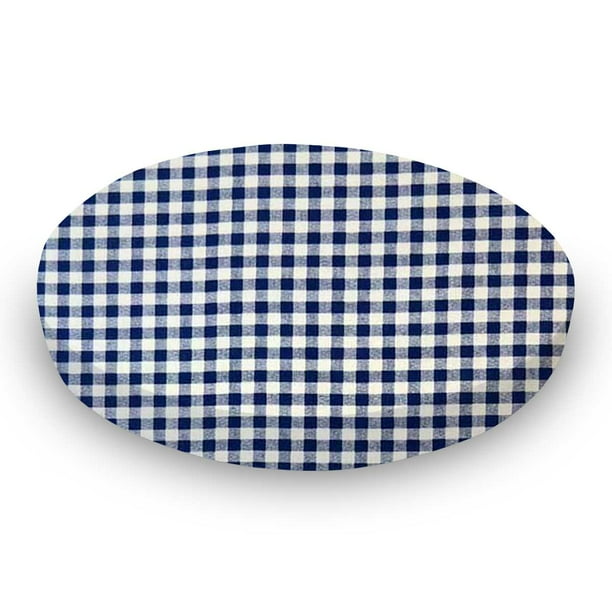 Sheetworld 100 Cotton Percale Round Crib Sheet Royal Gingham