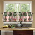 thumbnail image 4 of Yayeee Kitchen Curtains Set of 2 Light Filtering 57"x24" Over Sink Window Panels, Stripes Trees, 4 of 7