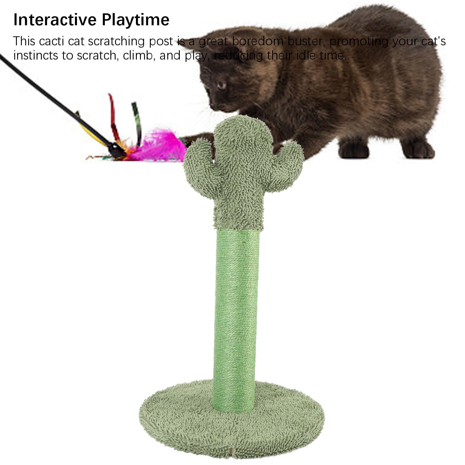 Suodoka Green Cactus Cat Scratching Post – Compact, Wear‑Proof Sisal, Multi‑Functional Climb & Play Toy for Indoor Cats