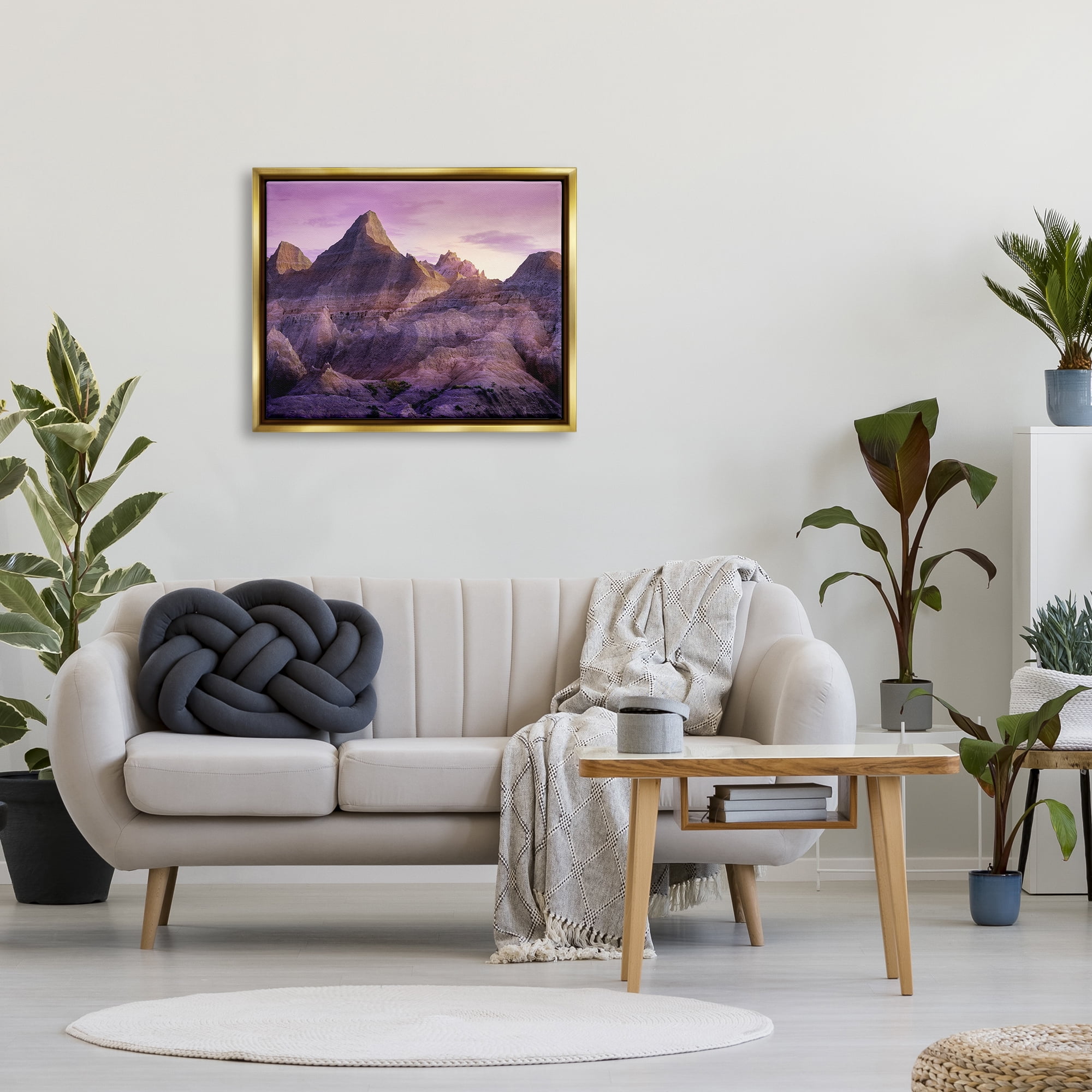Stupell Badlands Canyon Cliffs Landscape Landscape Photography Gold Floater Framed Art Print Wall Art