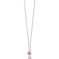 thumbnail image 5 of Sterling Silver Polished Enameled Ballerina 14In Necklace & Earring Set Made In India qh5354set, 5 of 5