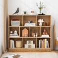 thumbnail image 2 of Neatifyes 10-Cube Bookshelf, 47.5”L Floor Bookcase with 2 Anti-Tipping Kits, Freestanding Storage Organizer, 4-Tier Display Shelf for Home, Office & Dorms (Natural, 10-Cube), 2 of 9