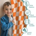 thumbnail image 3 of Blackout Kids Curtains,Orange and White Wavy Checkerboard Pattern Childrens Insulated Curtains Set Of 2,Bedroom Essentials,Toddler Room Decor 52"x84", 3 of 5