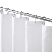 Mainstays 14 Piece Black and White Scallop Shower Curtain Set – 72 x 72 Faux Linen Fabric, Waterproof PEVA Liner & Metal Hooks, Machine Washable