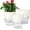 White, variant on 6 Inch Self Watering Planter Pots for Indoor Plants, 3 Pack African Violet Pots with Wick Rope-White