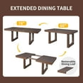 thumbnail image 6 of Harper & Bright Designs Farmhouse Extendable Dining Table Set for 6, 7 Pieces Rectangle Dining Table with 6 Upholstered Chairs, Wood Expanding Kitchen Table Set for Dining Room, Brown, 6 of 14