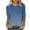 Blue, variant on Uaswgudfs Tees for Women Trendy Fashion Round-Neck Half Sleeves T Shirt Color Gradient Casual Loose Basic Tops