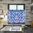 thumbnail image 4 of Yayeee Kitchen Curtains Tier Pair Light Filtering 27"x24" Rod Pocket Short Cafe Window Panel, Blue Daisy, 4 of 7