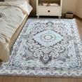 thumbnail image 3 of Softlife Retro Distressed Medallion Faux Wool Area Rug, 5' x 7', Brown, 3 of 9