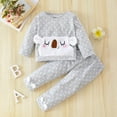 thumbnail image 2 of Odeerbi Baby Girls Clothes Toddler Outfit Autumn Winter Children's Clothing Set Animal Long Sleeve Tops Dot Pants Outfits Gray, 2 of 9