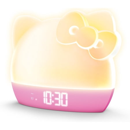 Sunrise Alarm Clock with Color-Changing RGB LED Night Light – Ambient Lighting, Time/Date/Temperature Display, USB Powered w/Device Charging, Pink