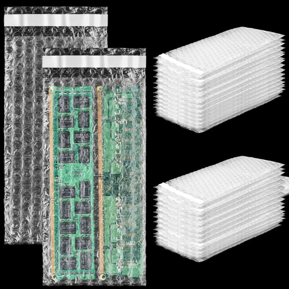 Frienda 300 Pcs Clear Self Sealing Bubble Cushion Bags Double Wall Bubble Pouch Bag Plastic Shockproof Protective Packing for Small Business Moving S