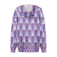 thumbnail image 6 of Hoodies For Women Oversized Winter Cute Sweatshirts Pullover Trendy Fall Clothes, Retro Print Lightweight Design without Pockets for Fall Winter Fashion and Comfort,Purple,L, 6 of 8