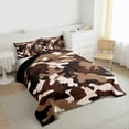 thumbnail image 3 of Homewish Camo Camouflage 3 Pieces Queen Comforter Set for Teens Female Men,Abstract Geometric Ultra Soft Bedding Sets,Black Brown Bedding Comforter Set Breathable,Breathable Home Decor,Reversible, 3 of 8