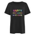 thumbnail image 3 of Camiseta de Profesor de Mujeres, 100 Días Feliz de la Escuela Imprimir Carta de Manga Corta para el Uso Casual Y de Fiesta, la Enseñanza Tee de Moda Temática, 3 of 4