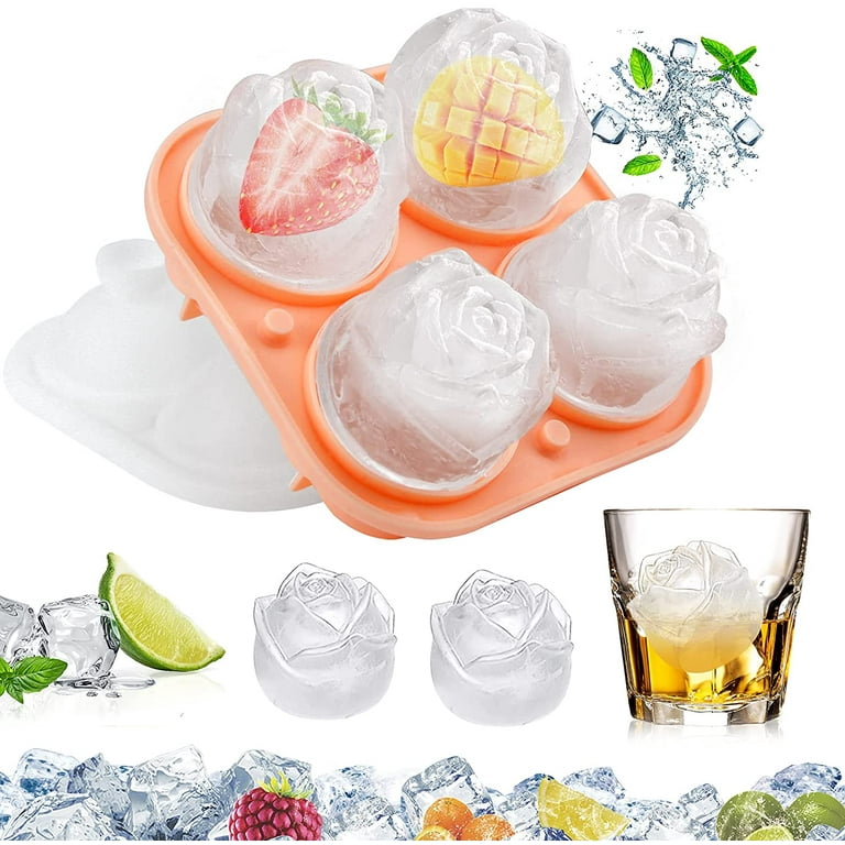 Ice Ball Maker, TINANA Reusable 2.5 Inch Ice Cube Trays, Easy Release  Silicone Round Ice Sphere Tray with Lids & Funnel for Whiskey, Cocktails 