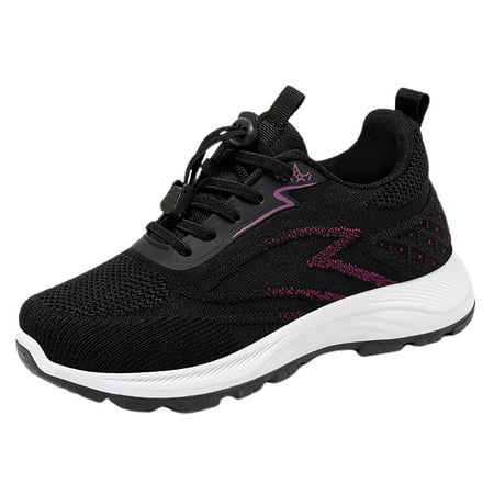 

XIAQUJ Middle Aged and Elderly Mother Shoes 2024 Fall Sports Breathable Comfortable Single Shoes Trend Walking Shoes Sneakers for Women 2024 Black 6.5(37)