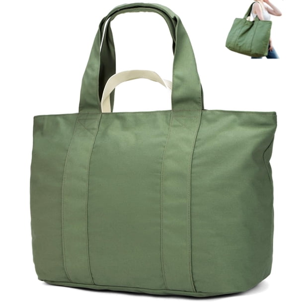 Bolsa Bagelite de lona grande para mujer, 22 pulgadas, 50 L, color verde